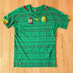 Cameroon Puma 2014-16 World Cup Green Soccer Football Home Jersey Men Large READ